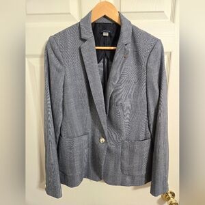 Tommy Hilfiger Navy And White One Button Blazer Size 10 Pockets